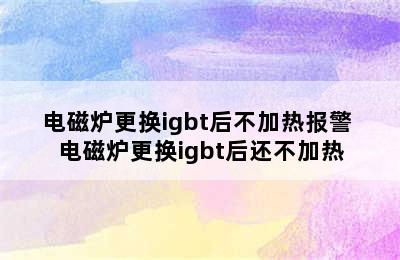 电磁炉更换igbt后不加热报警 电磁炉更换igbt后还不加热